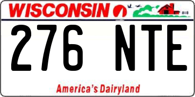 WI license plate 276NTE