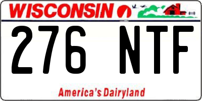 WI license plate 276NTF