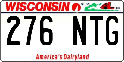 WI license plate 276NTG