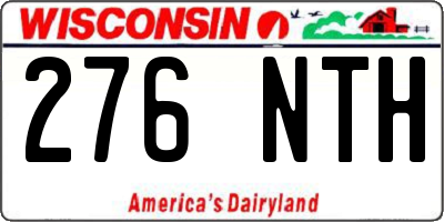 WI license plate 276NTH