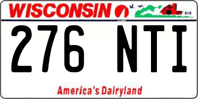 WI license plate 276NTI