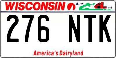WI license plate 276NTK