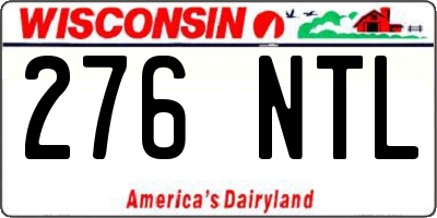 WI license plate 276NTL