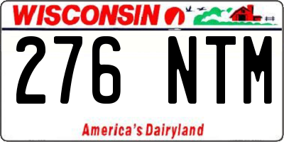 WI license plate 276NTM