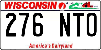 WI license plate 276NTO