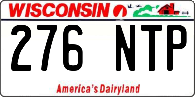 WI license plate 276NTP