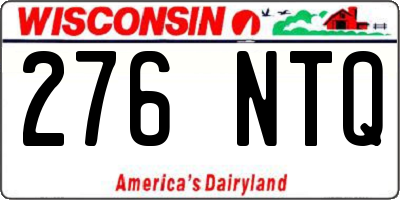 WI license plate 276NTQ