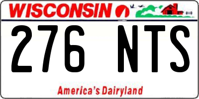WI license plate 276NTS