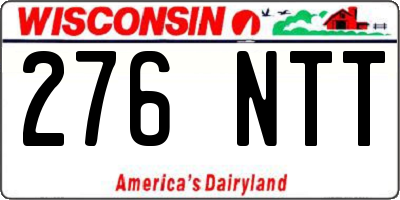 WI license plate 276NTT