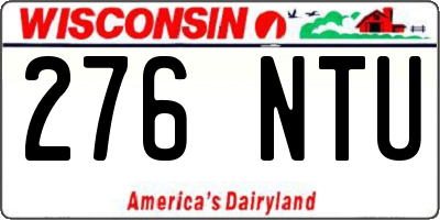 WI license plate 276NTU
