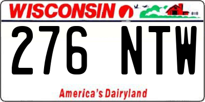WI license plate 276NTW