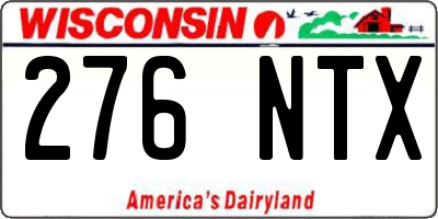 WI license plate 276NTX