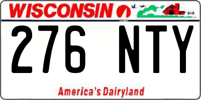 WI license plate 276NTY