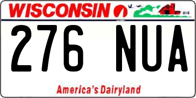WI license plate 276NUA