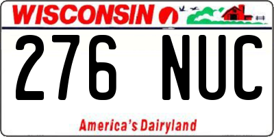 WI license plate 276NUC