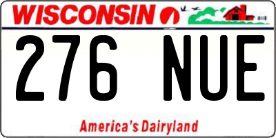 WI license plate 276NUE