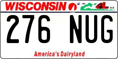 WI license plate 276NUG
