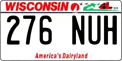 WI license plate 276NUH
