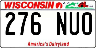 WI license plate 276NUO