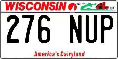 WI license plate 276NUP