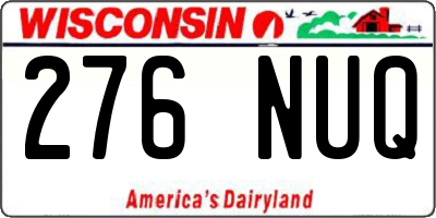 WI license plate 276NUQ