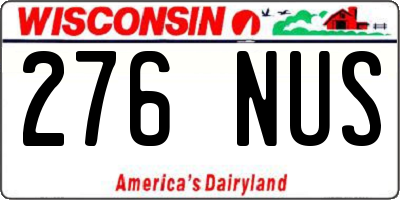 WI license plate 276NUS