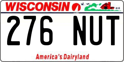 WI license plate 276NUT