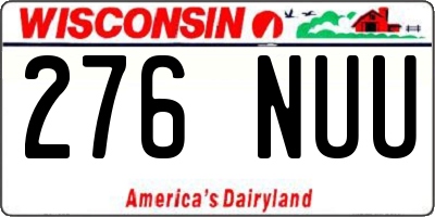 WI license plate 276NUU
