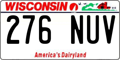 WI license plate 276NUV