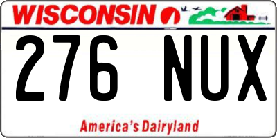 WI license plate 276NUX