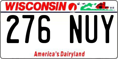 WI license plate 276NUY