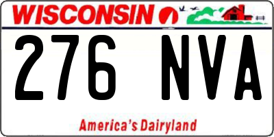 WI license plate 276NVA
