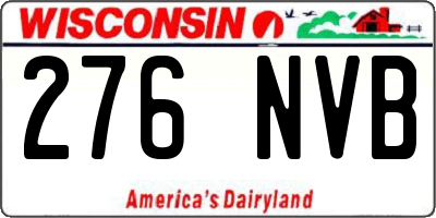 WI license plate 276NVB