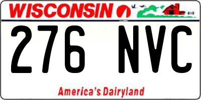 WI license plate 276NVC
