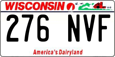 WI license plate 276NVF