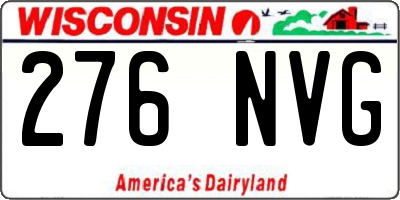 WI license plate 276NVG