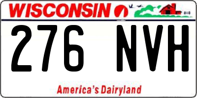 WI license plate 276NVH