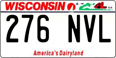 WI license plate 276NVL