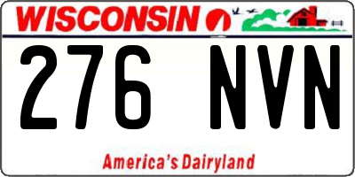 WI license plate 276NVN
