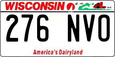 WI license plate 276NVO