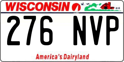 WI license plate 276NVP