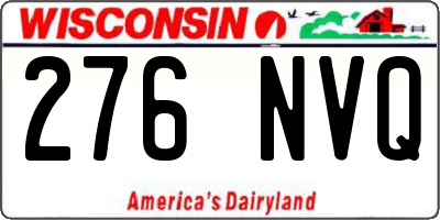 WI license plate 276NVQ