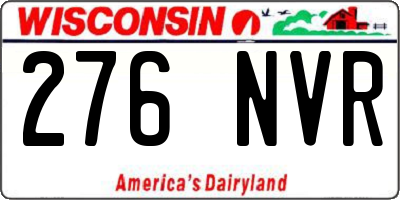 WI license plate 276NVR