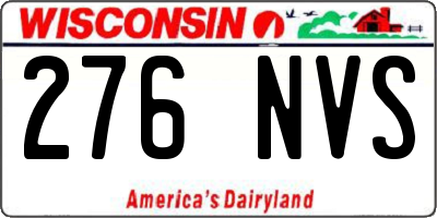 WI license plate 276NVS