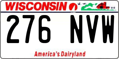 WI license plate 276NVW