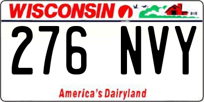 WI license plate 276NVY