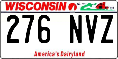 WI license plate 276NVZ