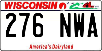 WI license plate 276NWA