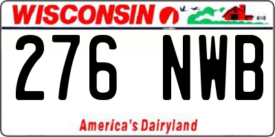 WI license plate 276NWB