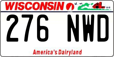 WI license plate 276NWD